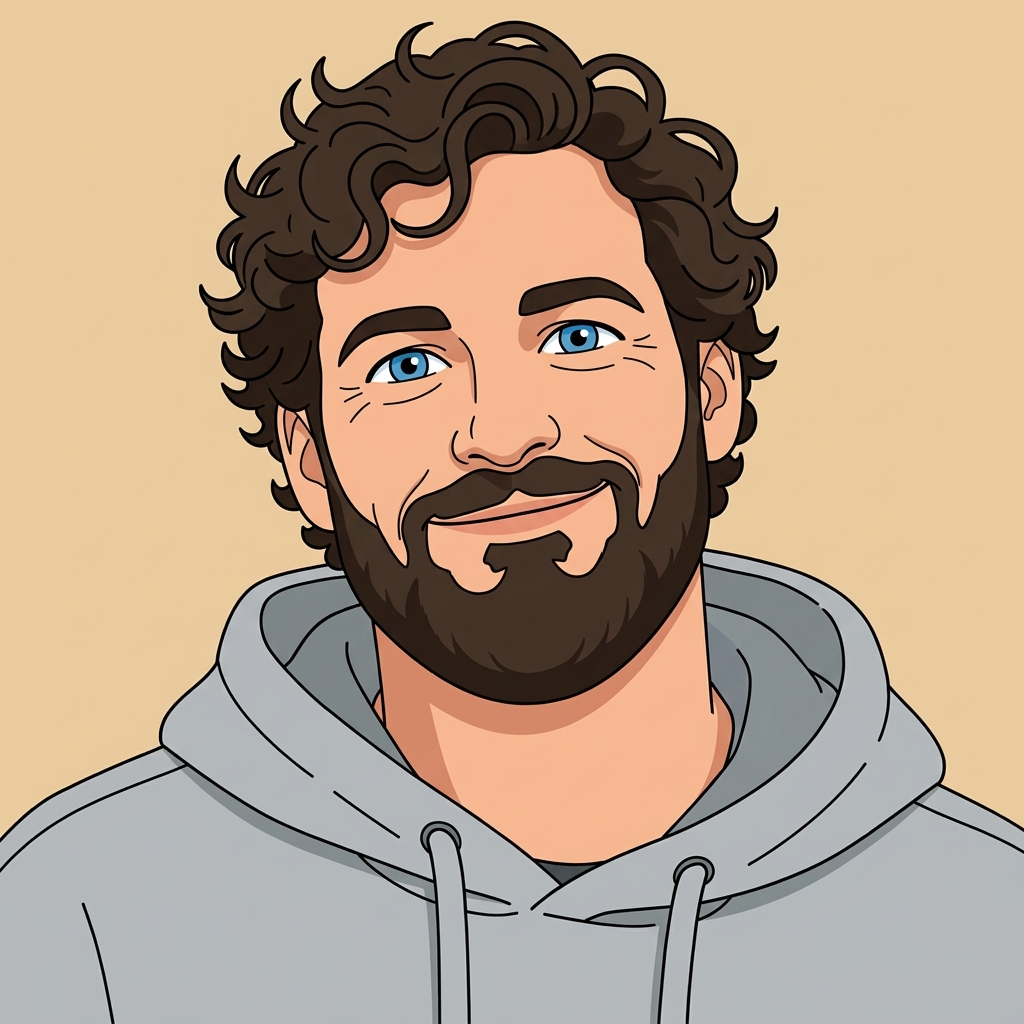 Tecknat porträtt av Mattias